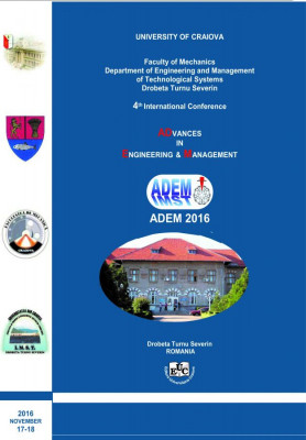 ADVANCES IN ENGINEERING & MANAGEMENT -  VOLUM CONFERINTA  ADEM 2016