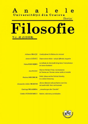 Analele Universităţii din Craiova Seria: Filosofie Nr. 41 (1/2018)