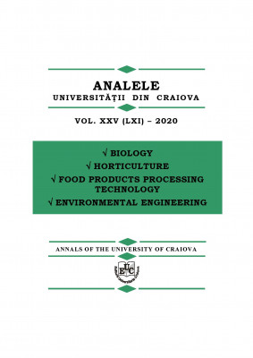 ANALELE UNIVERSITĂŢII DIN CRAIOVA SERIA BIOLOGIE, HORTICULTURĂ, TEHNOLOGIA PRELUCRĂRIIPRODUSELOR AGRICOLE, INGINERIA MEDIULUI VOL. XXIV (LXI) – 2020