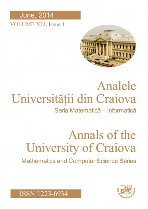 Analele Universitatii din Craiova, Seria Matematica-Informatica, Vol. XLI, Issue 1_2014
