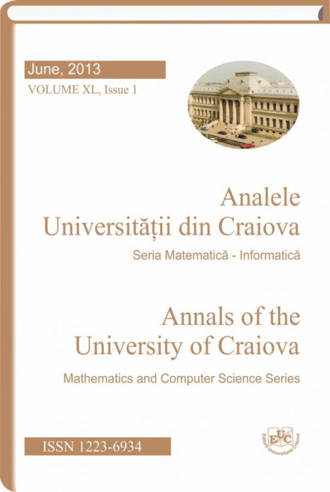 Analele Universitatii din Craiova, Seria Matematica-Informatica, Vol. XL, Issue 1 _2013