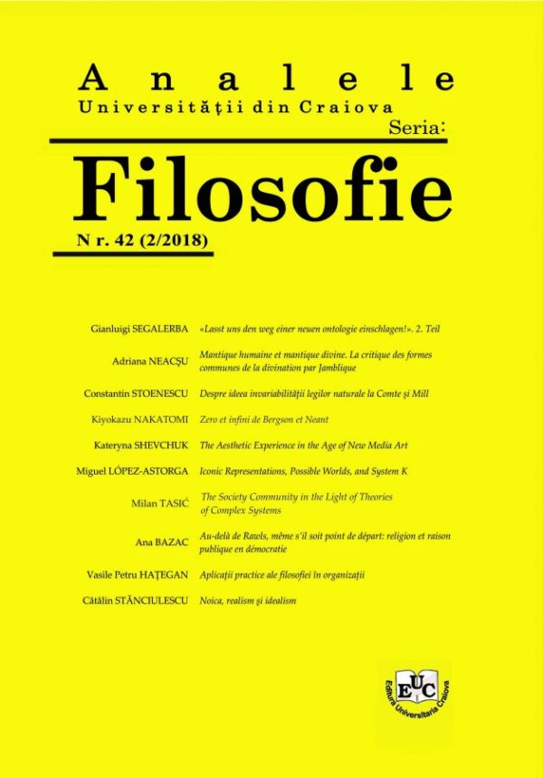 Analele Universității din Craiova. Seria Filosofie, Nr. 42 (2/2018)