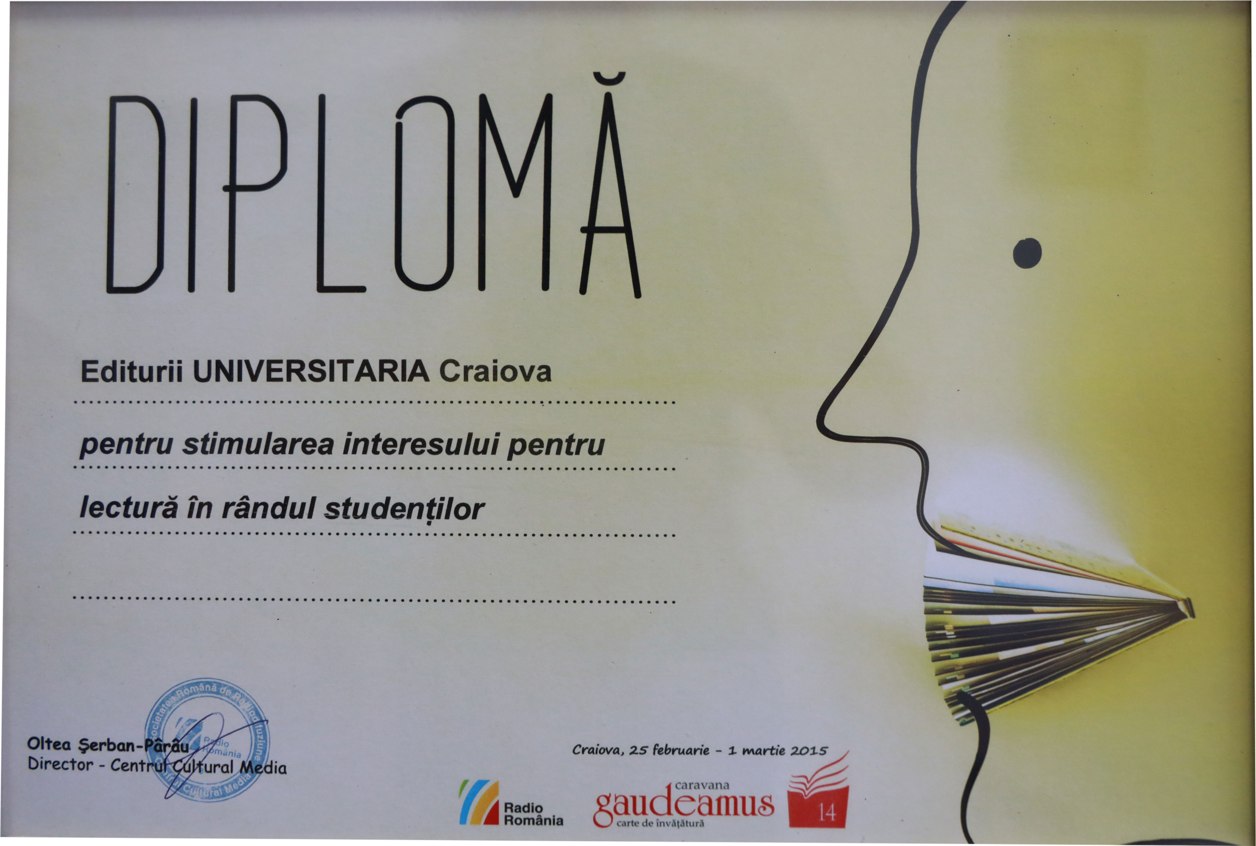 Diplomă Gaudeamus 2015