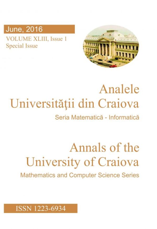 Analele Universității din Craiova, Seria Matematică-Informatică, Vol. XLIII, Issue 1/2016