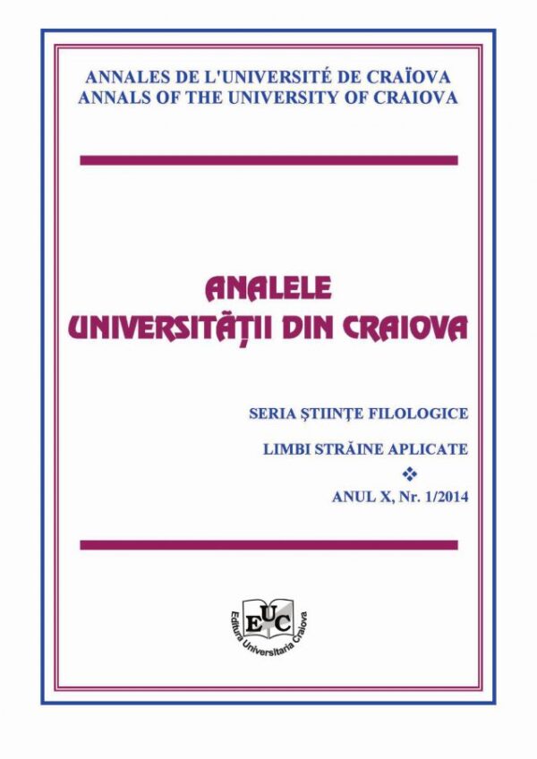 Analele Universitatii din Craiova. Seria Stiinte Filologice. Limbi Straine Aplicate, Anul X, Nr. 1/2014