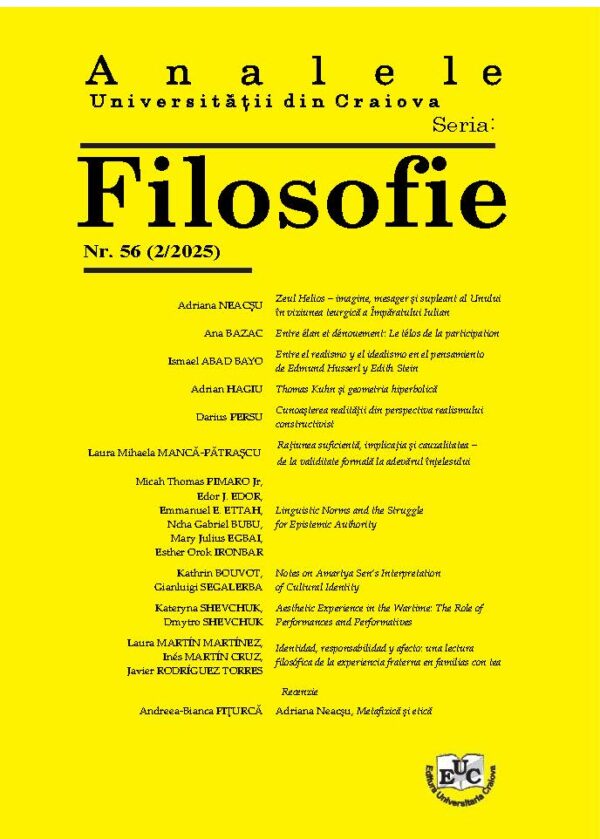 Analele Universităţii din Craiova. Seria Filosofie, Nr. 56(2/ 2025)